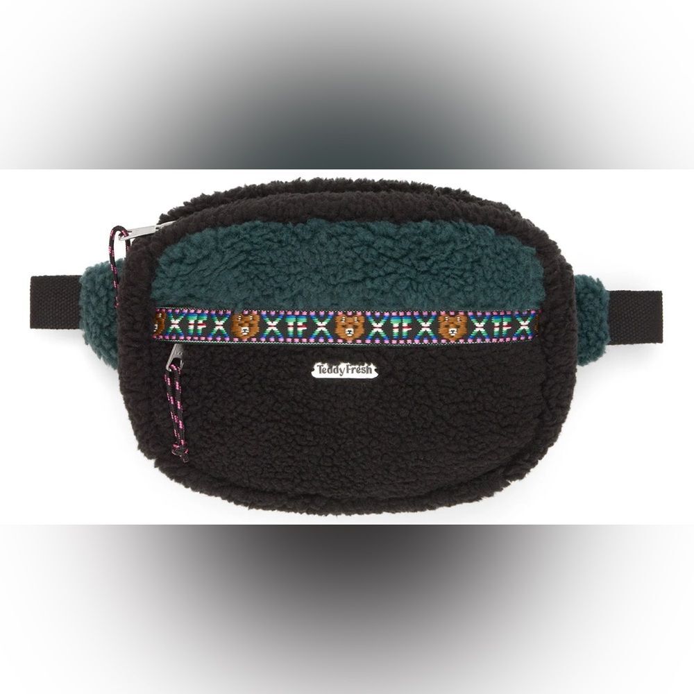 Teddy Fresh Forest Green/ Black Sherpa Bum Bag